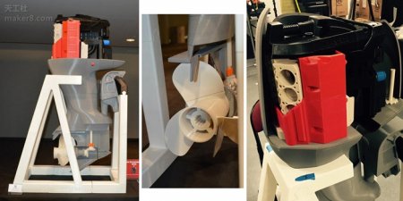 精品欣赏：桌面3D打印机打印的汽艇舷外引擎