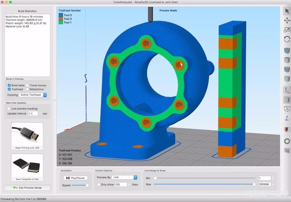 Simplify3D推出V4.1版本，改进多材料3D打印控制
