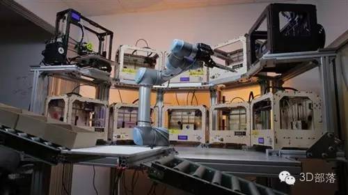可管理3D打印机工作的机器人手臂